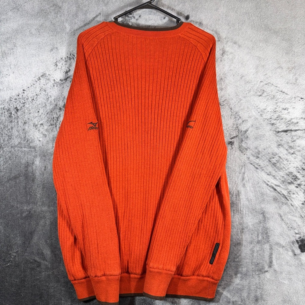 Mizuno WindLite Golf Sweater Mens XL Orange V-Neck Lined Performance Pullover - Picture 4 of 14